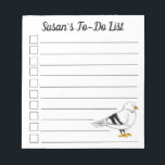 Beach Gull Seagull New York City Pigeon Bird Notepad<br><div class="desc">Design features an original marker illustration of a pigeon (or seagull!) Just personalise with your information.

This bird design is also available on other products. Don't see what you're looking for? Need help with customisation? Contact Rebecca to have something designed just for you.</div>