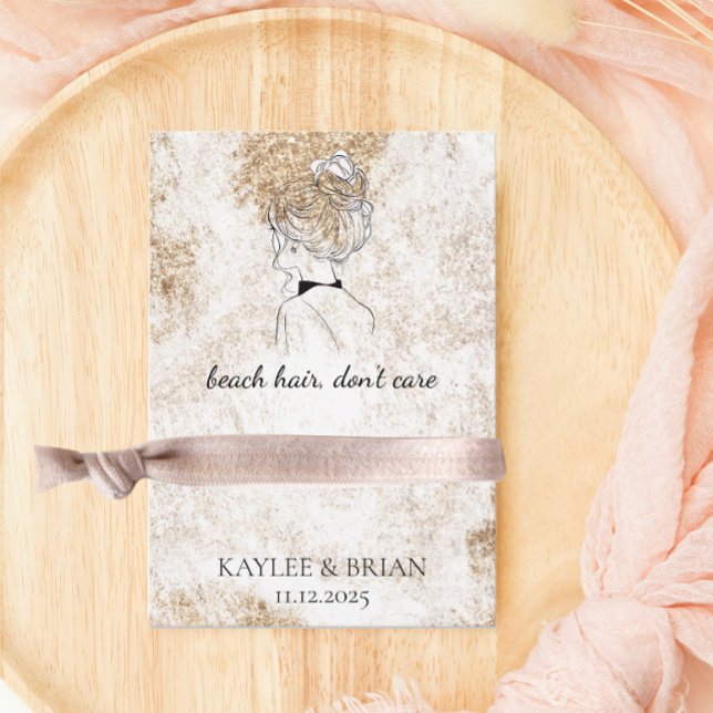 Beach Hair Bridesmaid Scrunchie Holder  Enclosure Card (Creator Uploaded)