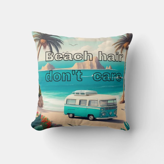 Beach hair, don't care cushion (Front)