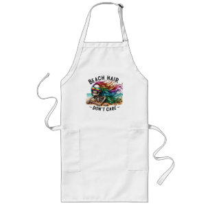 Beach Hair Don't Care - Skeleton (2) Long Apron