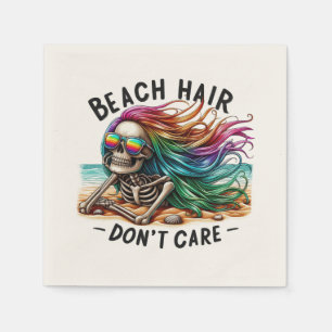 Beach Hair Don't Care - Skeleton (2) Napkin