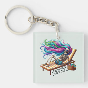 Beach Hair Don't Care - Skeleton Key Ring