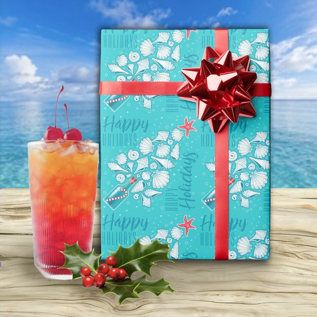 Beach Happy Holidays  Wrapping Paper (Creator Uploaded)