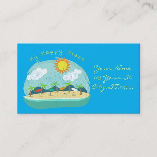 Beach Happy Place Thunder_Cove Business Card (Front)