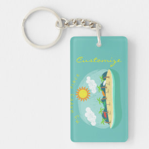 Beach Happy Place Thunder_Cove Key Ring