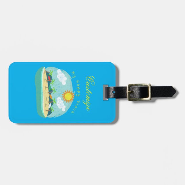 Beach Happy Place Thunder_Cove Luggage Tag (Front Horizontal)