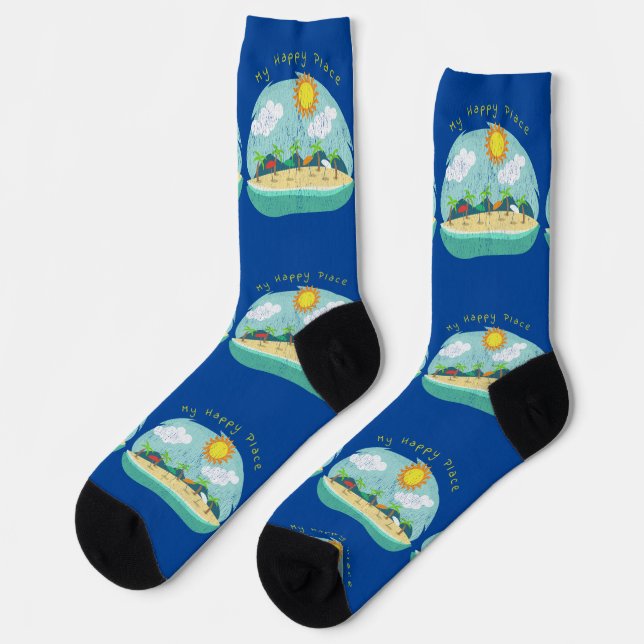 Beach Happy Place Thunder_Cove Socks (Left)