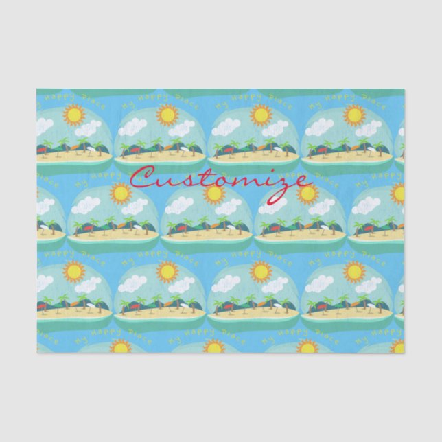 Beach Happy Place Thunder_Cove Tissue Paper (Front)