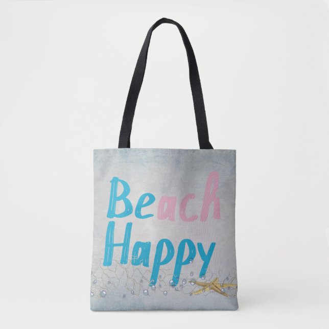 beach happy starfish and bubbles tote bag (Front)
