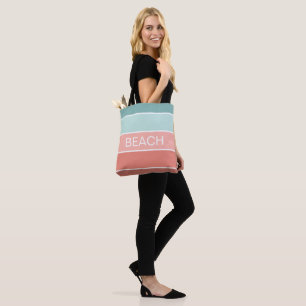 Beach Happy Summer Cool Stripes Tote Bag