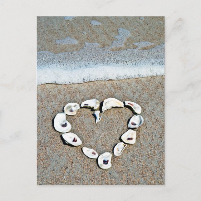 Beach Heart in Seashells Postcard (Front)