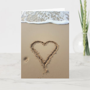 Beach Heart Message Sand Art Card
