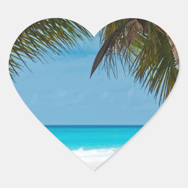 Beach  heart sticker (Front)