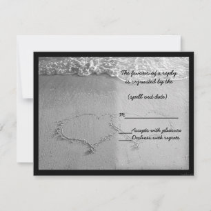 beach hearts bw rsvp card
