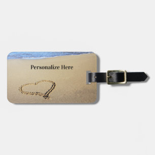 Beach Hearts In Sand Luggage Tag