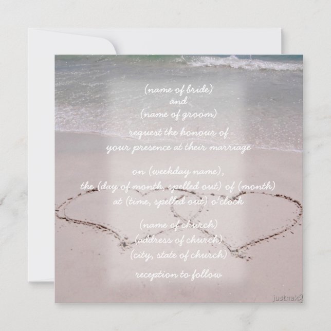 beach hearts Invitation (Front)