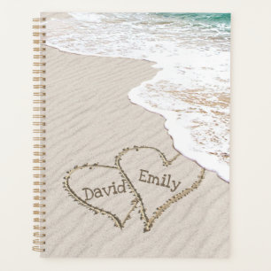 Beach Hearts with Names Planner