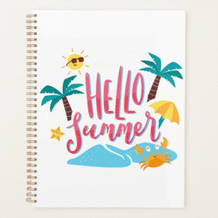 Beach - Hello Summer with Palm Trees and Crab Planner