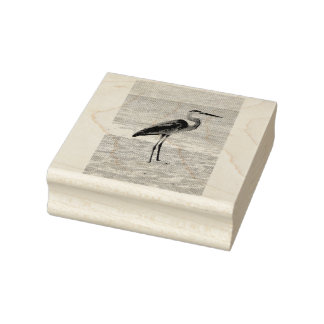 Beach Heron Rubber Stamp