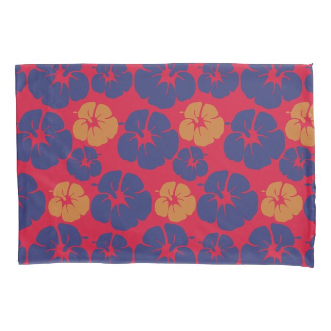 Beach Hibiscus Tropical Floral Pillowcase (Front)