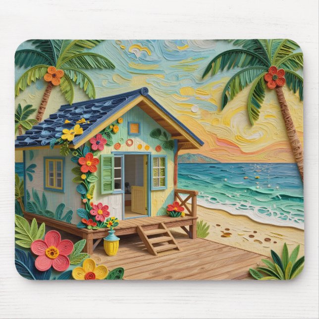 Beach Home Oceanic Coastal Art Mouse Pad (Front)