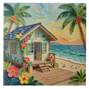 Beach Home Oceanic Coastal Art Tile