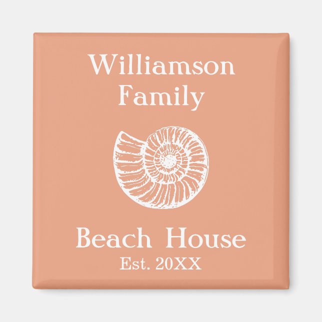 Beach Home Personalised Magnet (Front)