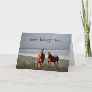 Beach Horses Greeting Card