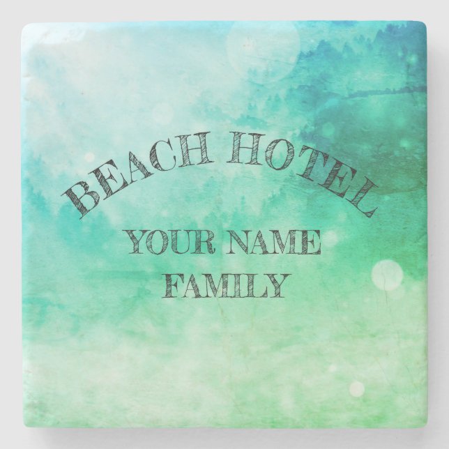 Beach Hotel Decor Stone Coaster (Front)