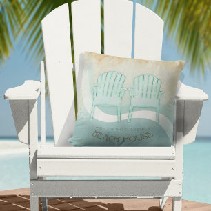 Beach House Adirondack Chairs Aqua Blue ID623 Cushion