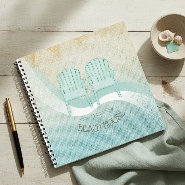 Beach House Adirondack Chairs Aqua Blue ID623 Notebook (Creator Uploaded)