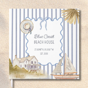 Beach House Blue Coastal Chic Guest Information Guest Book
