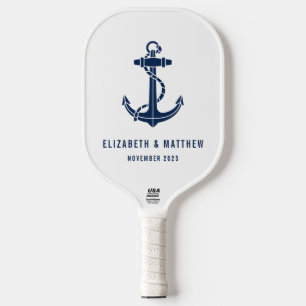 Beach House Boat Anchor Wedding Favours Custom Pickleball Paddle
