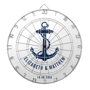 Beach House Boat Anchor Wedding Personalised Dartboard