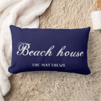 Beach House Boat Navy Blue Custom Coordinates