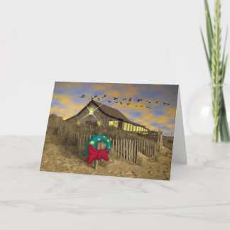 Beach House Christmas Card-H Holiday Card