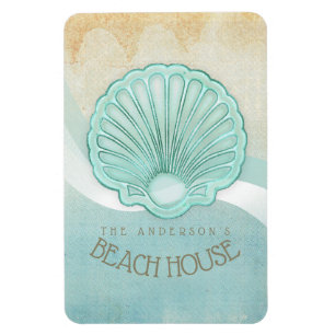 Beach House Clam Shell Aqua Blue ID623 Magnet