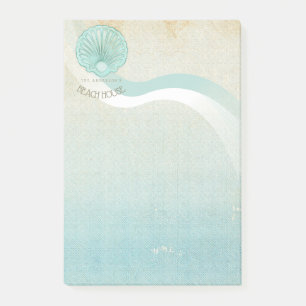 Beach House Clam Shell Aqua Blue ID623 Post-it Notes