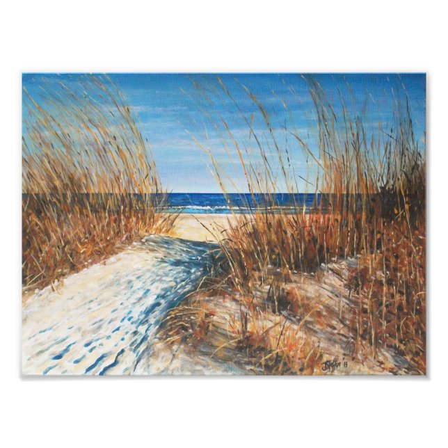 Beach House Coastal Decor Sand Dunes Photo Print (Front)