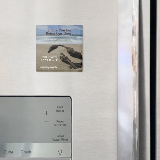 Beach House Coastal Home Guest WiFi Access Code  Magnet (In Situ (Fridge))