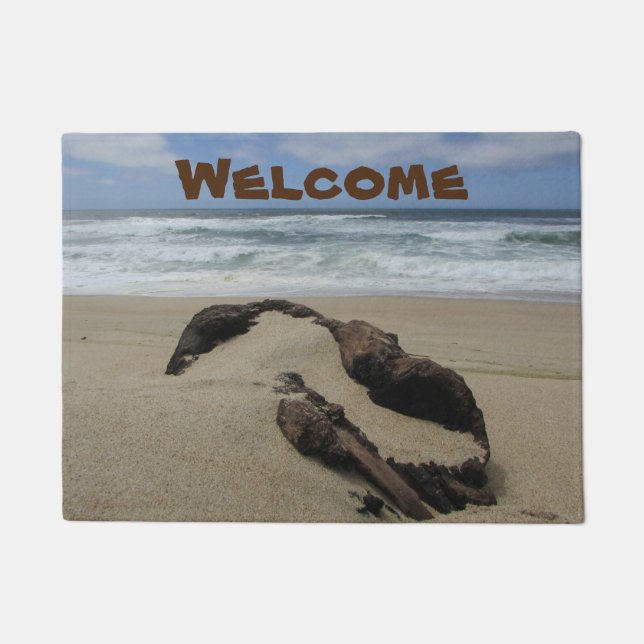 Beach House Coastal Home Ocean Sand Welcome Doormat (Front)