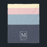 Beach House Colour Scheme Personalised. Fleece Blanket<br><div class="desc">Beach house style colour scheme comfortable fleece blanket featuring your name and monogram.</div>
