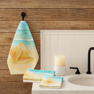 Beach House  Conch Shell  Bath Towel Set