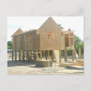 Beach House Construction Postcard