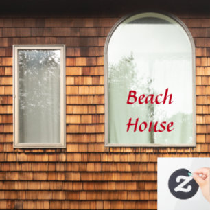 Beach House Custom Text Red Colourful Cute Home