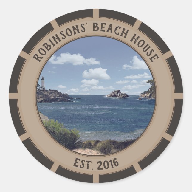 Beach House (customisable) Sticker (Front)