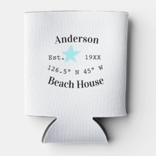 Beach house Date year custom coordinates add est. Can Cooler