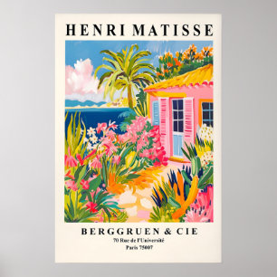 Beach house decor, Mid century modern poster, Pink Poster
