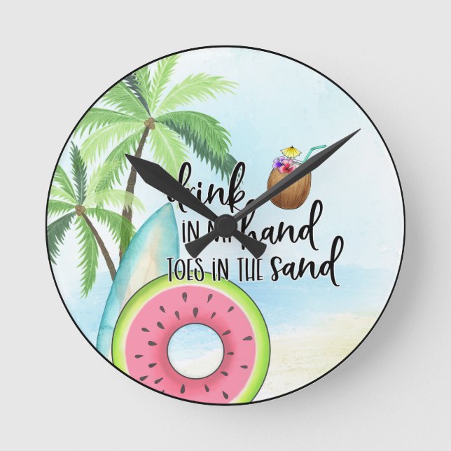 Beach house decoration round clock (Front)