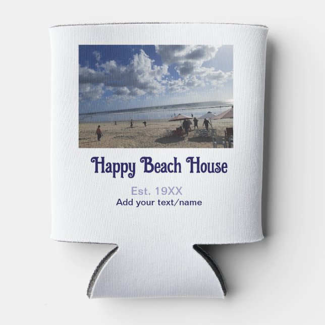 Beach house est. Add year photo latitude longitude Can Cooler (Front)